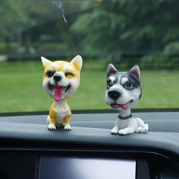 Bobblehead Husky Hund til Bil Dashbord Mini Bobble Head Leke Figur Dekorasjon
