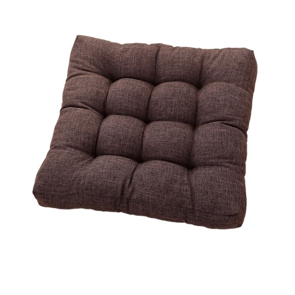 Tykk bomullslin firkantet tatami-matte (45*45cm) Coffee