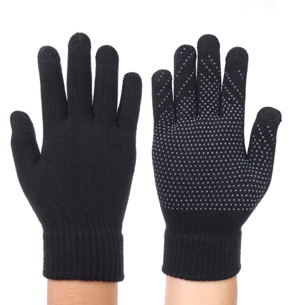 3 Pairs Thick Knitted Touchscreen Gloves for Adults in Autumn an