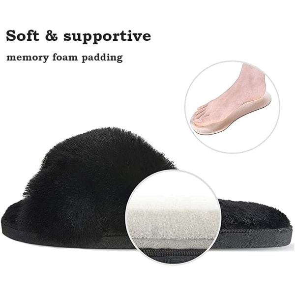 Damtofflor Varma Plyschtofflor Slide Furrytofflor Sandal