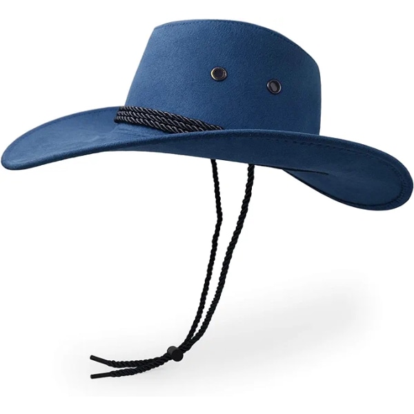 Cowboyhatt, Filt Faux Läder Solhatt, Mocka Reshatt, Western