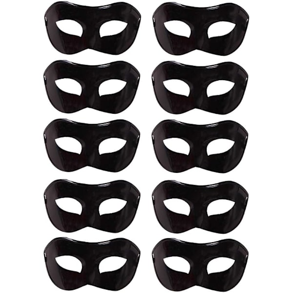 10-pakks unisex retro-maske for maskeradeball black