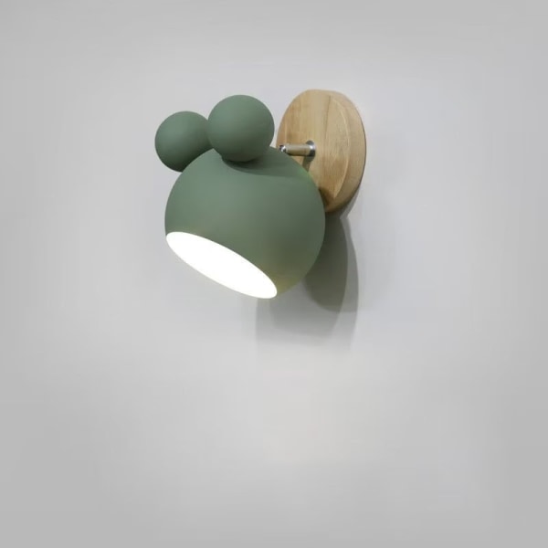 Härlig sänglampsskärm i sovrummet med E27 Lamp-Grön