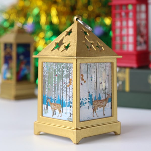 Christmas LED Lantern Lights Christmas Tree Santa Claus Table La