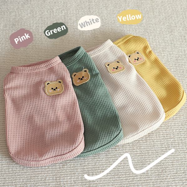 4 stk. Walv Gele Vest Vest Hvalp Kæledyr Tøj Åndbar Slim Teddy