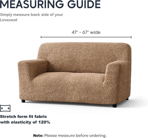 Loveseat-överdrag - Stretchigt sofföverdrag - Loveseat-kudde a
