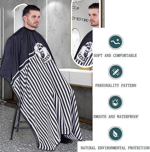 Frisørkappe, Silikon barberkappe, 100 % polyester, lys a