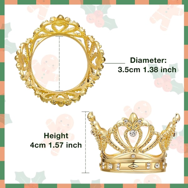 Gull Serviettringer Sett med 6 - Jul Rhinestone Krans Serviett