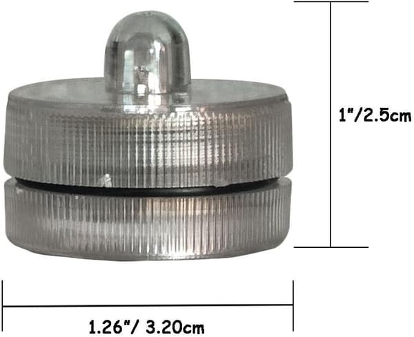 12-pakke vanntett LED-dykkerlys med knappecellebatteri