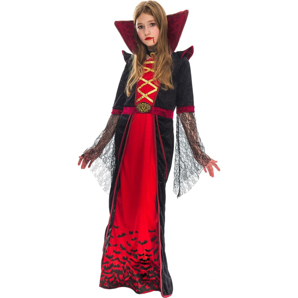 Kuninkaallinen vampyyripuku tytöille Deluxe-setti Halloween Vampiress Q