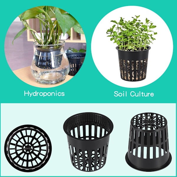 40 stk. Hydroponiske kurve i plast, genanvendelige hydroponiske plantepotter