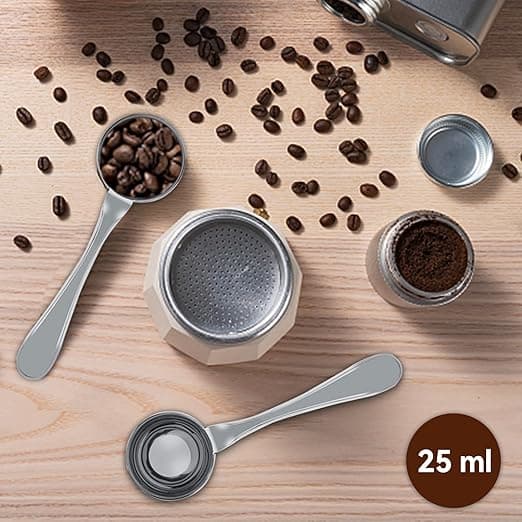 25 ml ruostumattomasta teräksestä valmistettu kahvimitta
