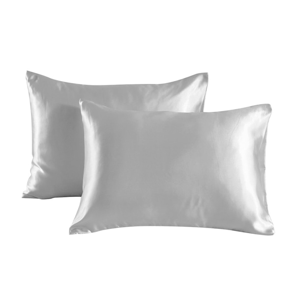 Queen Size Putetrekk Sett med 2, Lysegrå - 2 x Myk Mikrofiber
