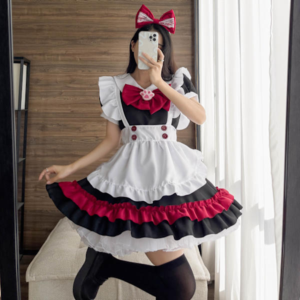 Halloween Vampyyri Pieni Paholainen Neito Lolita Gootti Yhtenäinen Musta