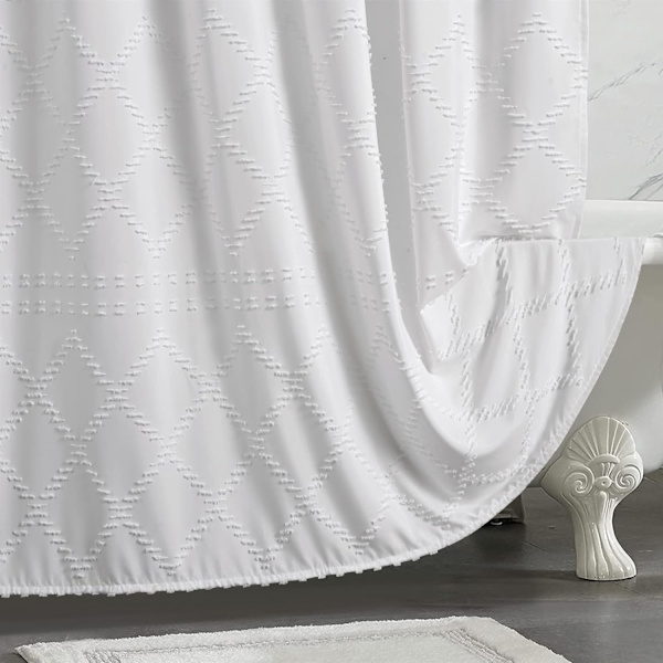 Boho Farmhouse Bruseforhæng Hvid 72 x 72 Tommer, Moderne Shabby