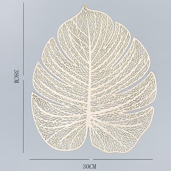 Sæt med 4 Turtle Leaf-placeter - PVC-hule, isolerede placeter