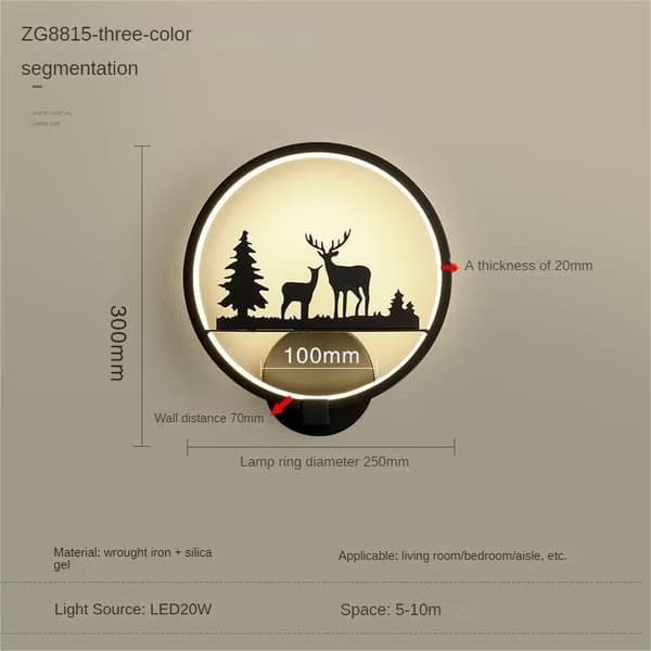 20W LED-væglampe til soveværelse (tre farver)