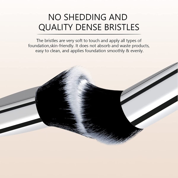 2pcs High Quality Flat Top Foundation Brush, No Trace, No Powder