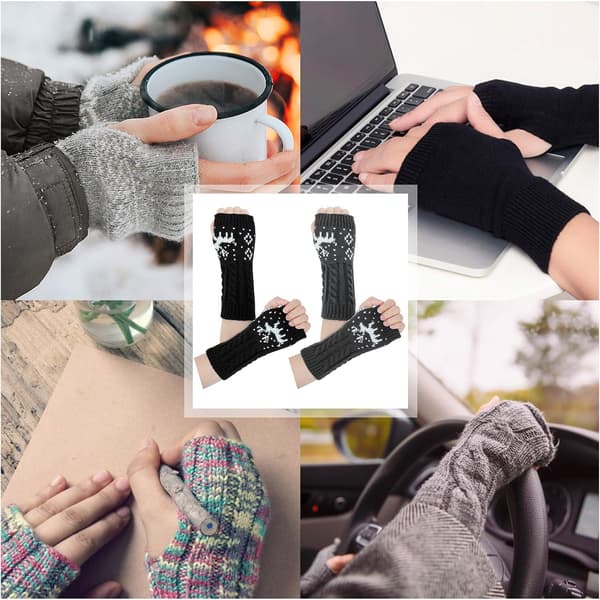 Vinter Fingerless Handsker - Dame Arm Varmer Handsker Strik Croche