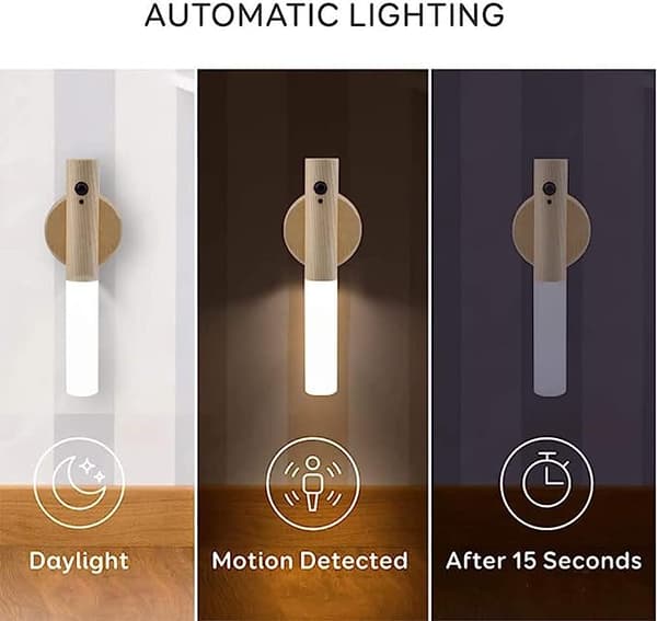 Set med 2 LED-trapplampor med rörelsesensor och batteridrift