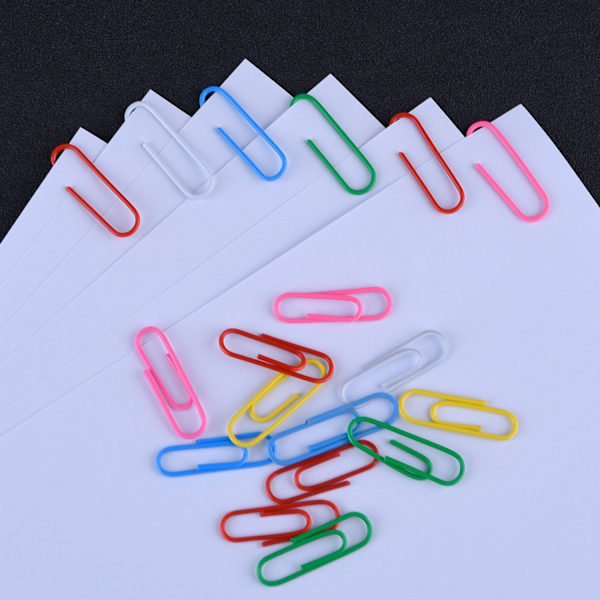 Paper Clips, 450 värikkäät paperiliittimet, keskikoko 28mm ja erittäin suuret