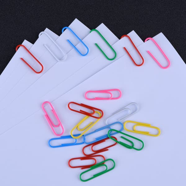 Papirklips, 450 fargerike papirklips, medium 28mm og ekstra stor