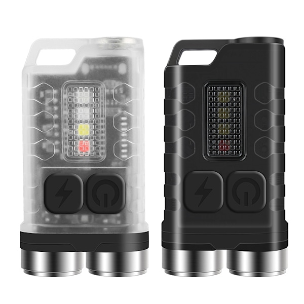Mini LED-taskulamppu, avaimenperän taskulamppu 900 lumenia UV-lampulla
