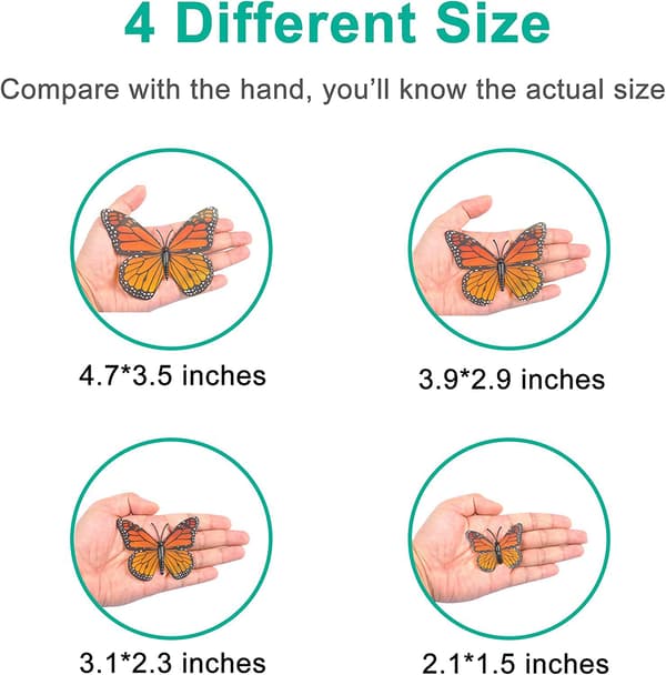 Monarkfjärilsdekorationer, Premium Orange Artificial Monarch