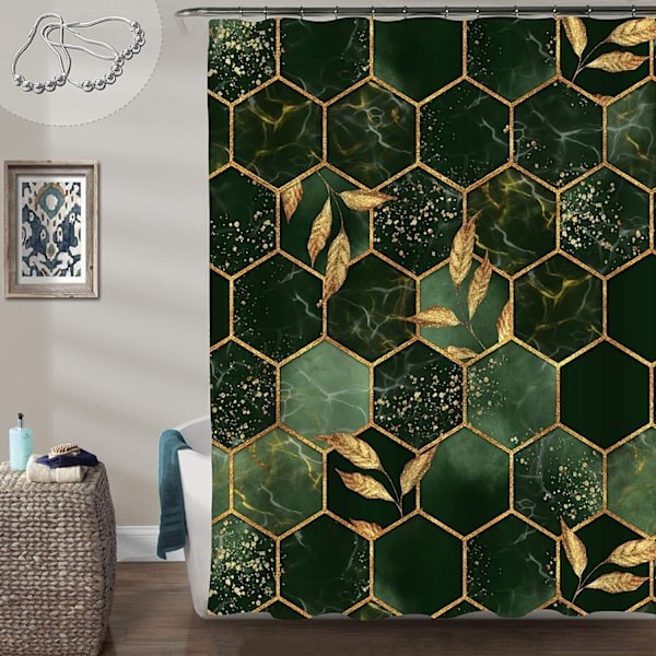 Ekstra bred dusjforheng for klofotbadekar, 72 x 72 omslag