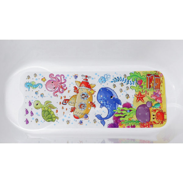 Liukumaton kylpymatto, 100x 40cm Cartoon Baby Bath Mat