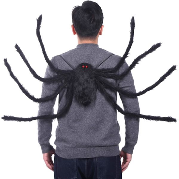 Halloween Voksen Edderkop Rygsæk Kostume Sort Farverig Edderkop Ma