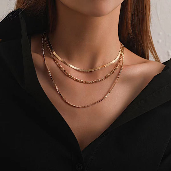 Punk Lagdelt Halskjede Slangebein Choker Halskjede Minimalistisk Hals