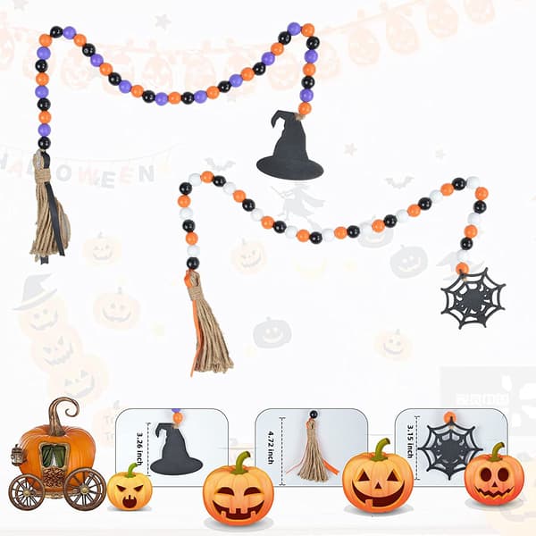 2 stk Halloween treperlekrans Rustikk bondehus perlekrans G