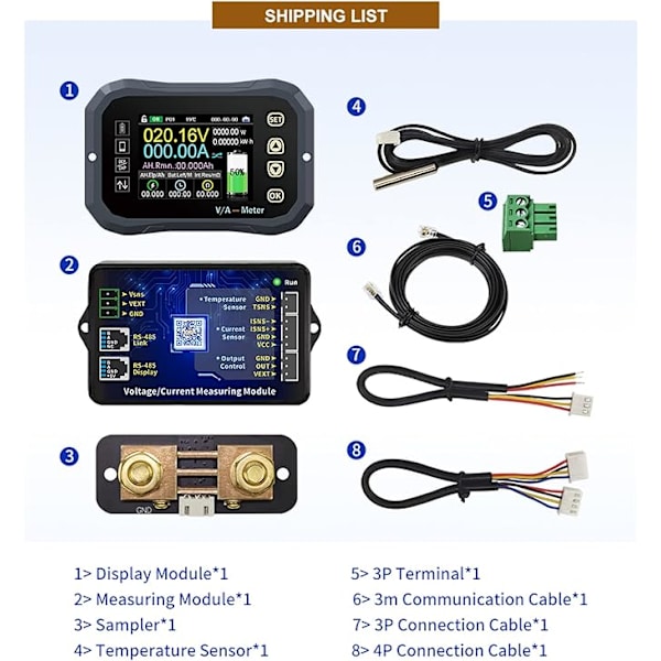 Batterimonitor Kapacitetsmåler Voltmeter, KG-F Batterimonitor 0
