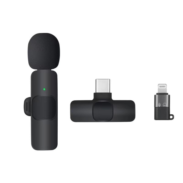 Trådlös Lavalier-mikrofon, minimi-mikrofon för iPhone/Android