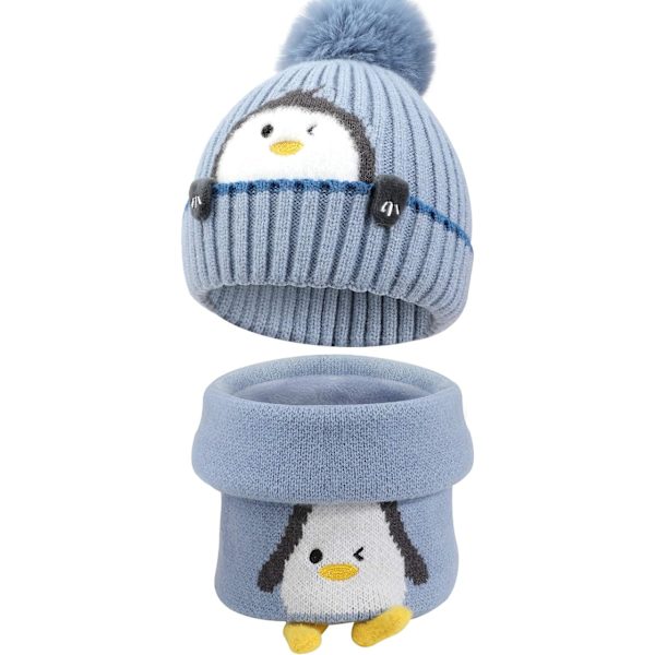 Vinter varm strikket lue skjerf sett, vinter tykkere fleece