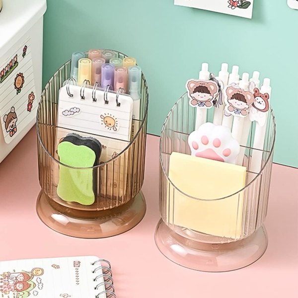 Uregelmæssig cylinder makeup organizer, akryl kosmetik opbevaring eller