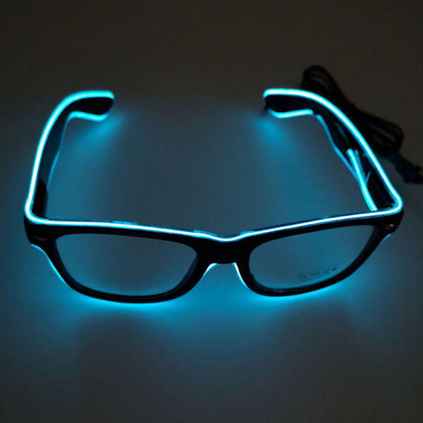Lysende briller, LED EL Wire Neon Light Goggles Glowing Mask, S
