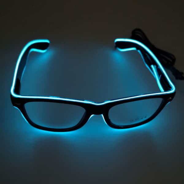 Valoisa lasit, LED EL Wire Neon Light Goggles Glowing Mask, S