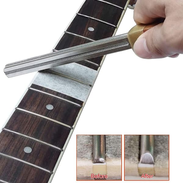 Sæt med 1 rustfrit stål båndfil til guitar - til lutmager og