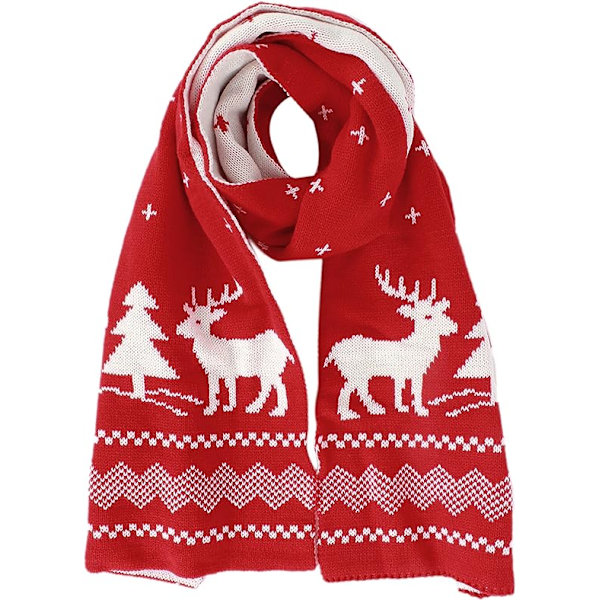 Stickad unisex julren snöflinga halsduk vinterhalsduk T