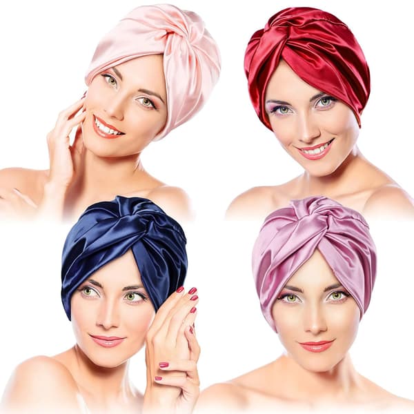 4 stk Silke Sovehette Sove Silke Nattlue Hatter B