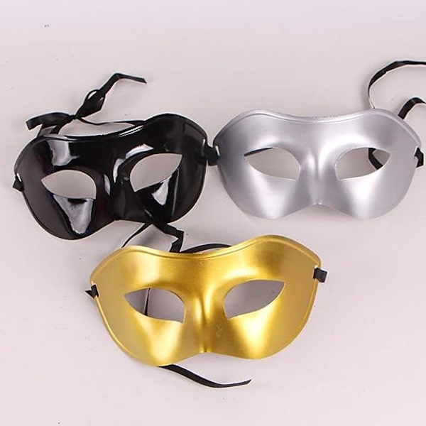 10-pakks unisex retro-maske for maskeradeball black