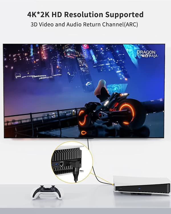 HDMI hann til hunn adapter, CableCreation 2-pakke 90 og 270 grader