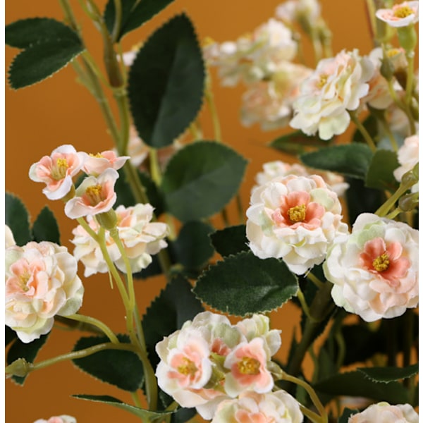 5 små långa grenrosor, simulerade rosor, sidenblommor