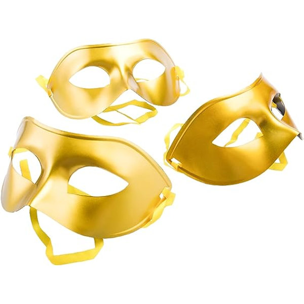 10 Pakk Unisex Retro Masquerade Maske Venetiansk Masquerade Maske Gold