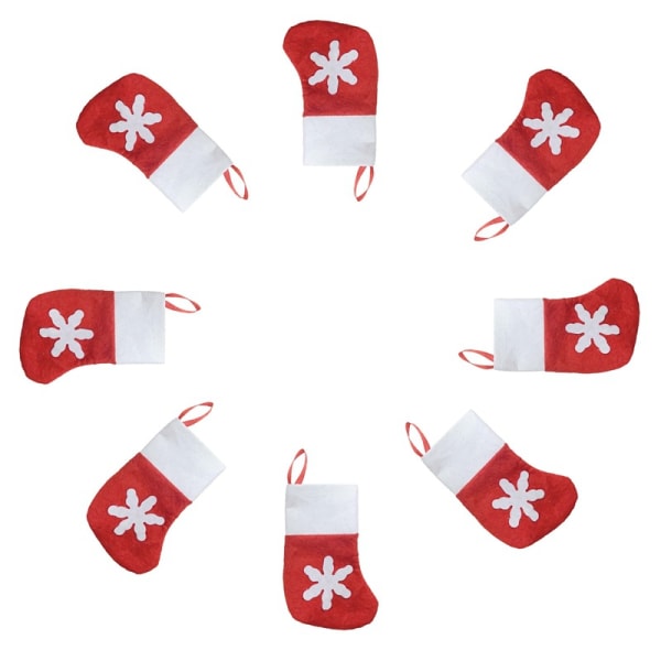 12 juleartikler Julestrømpe Snøfnugg Julestrømper