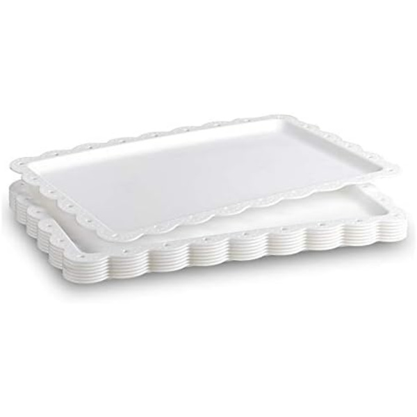 6 serveringsbakker i plast til fastfood - 36,5 x 23,5 cm
