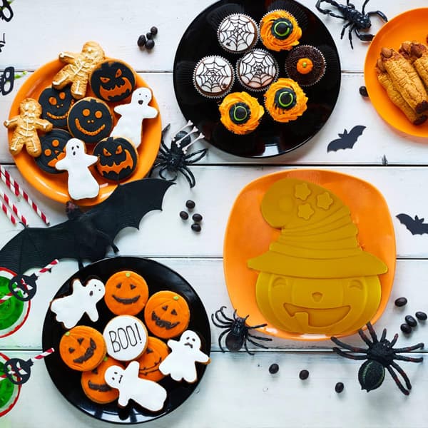 Stor Halloween kakeform Halloween 3D gresskarform silikonform