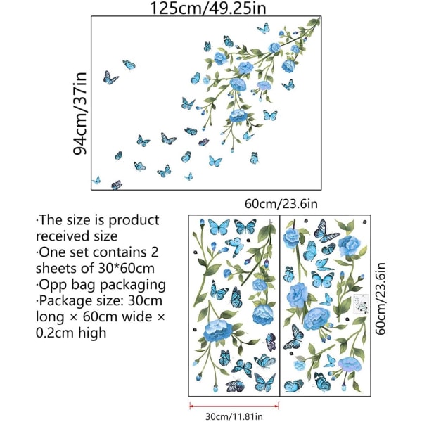 Sommerfugl veggklistremer dekorative veggklistremer stue seng